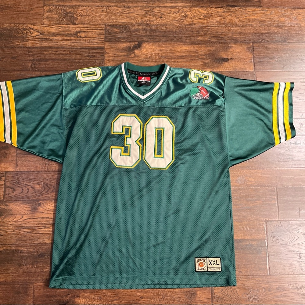 Athletics Green Football Jersey Number 30 with Yellow Accents Size XL - Used